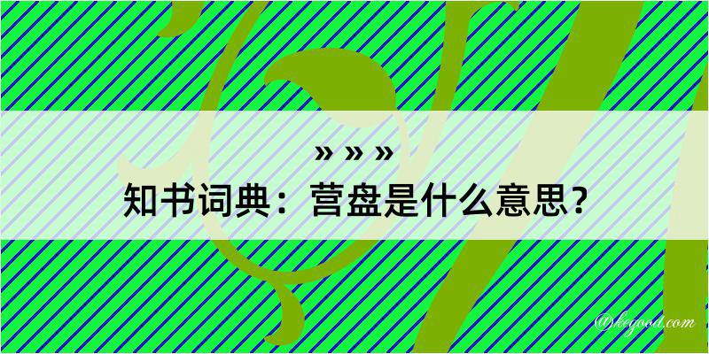 知书词典：营盘是什么意思？