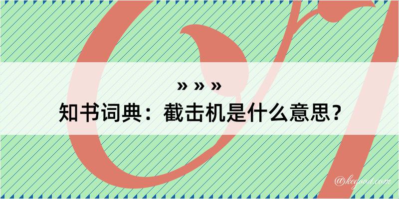 知书词典：截击机是什么意思？