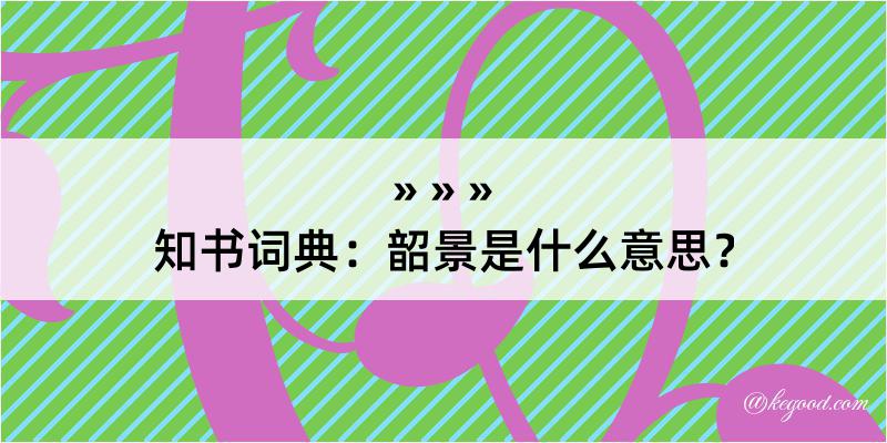 知书词典：韶景是什么意思？