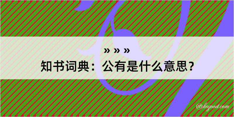 知书词典：公有是什么意思？