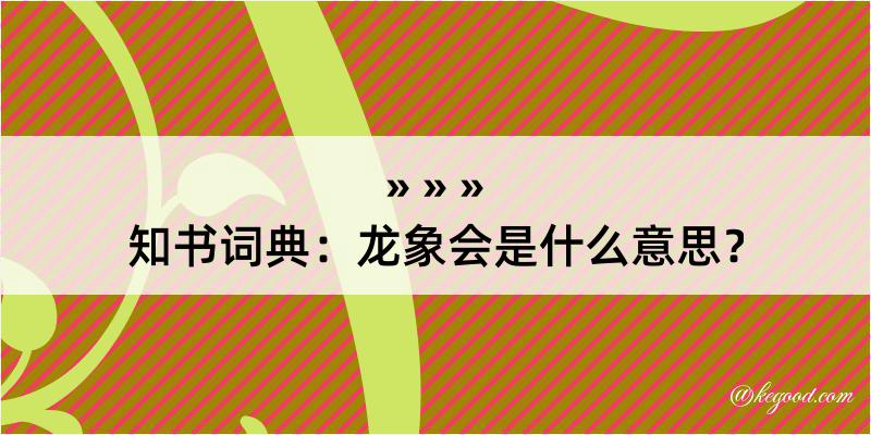 知书词典：龙象会是什么意思？