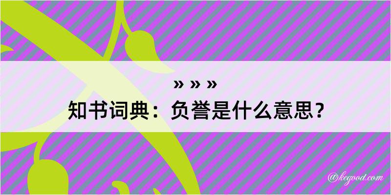 知书词典：负誉是什么意思？