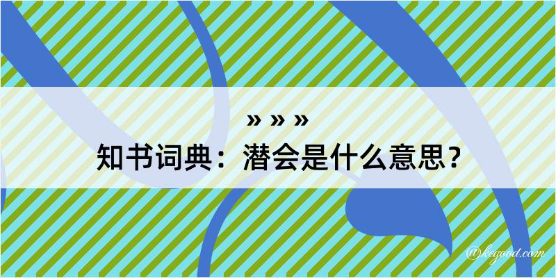 知书词典：潜会是什么意思？