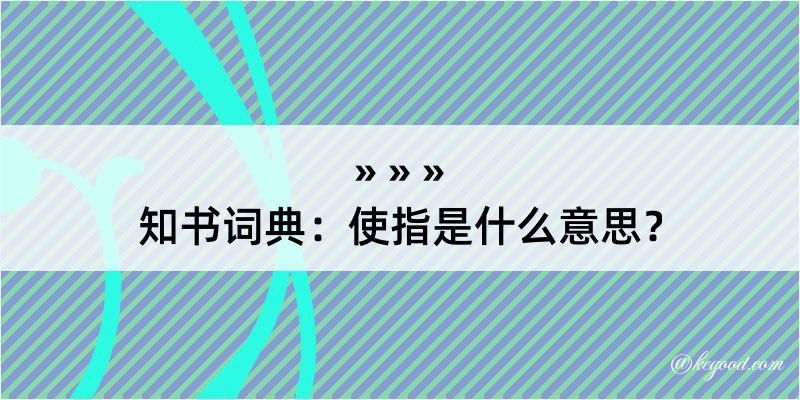 知书词典：使指是什么意思？