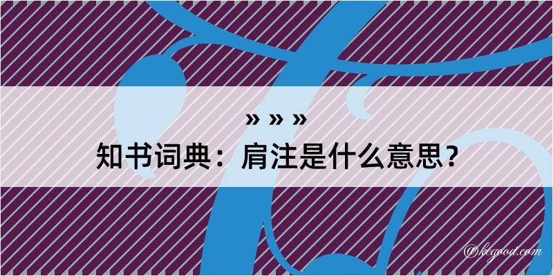 知书词典：肩注是什么意思？