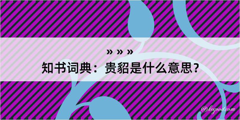 知书词典：贵貂是什么意思？