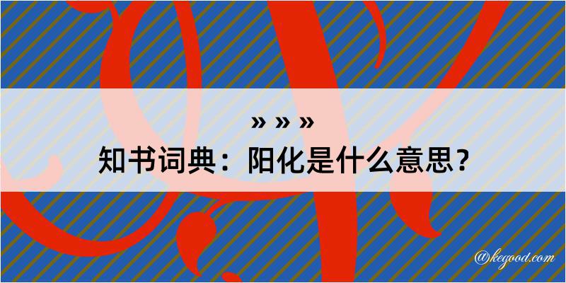 知书词典：阳化是什么意思？