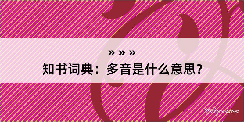 知书词典：多音是什么意思？