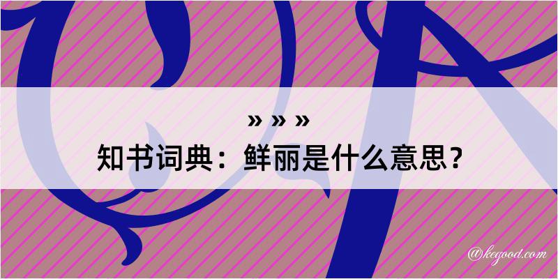 知书词典：鲜丽是什么意思？