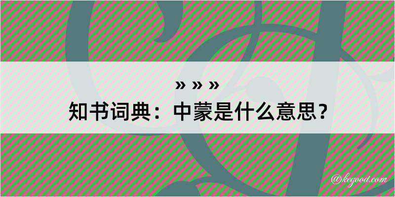 知书词典：中蒙是什么意思？