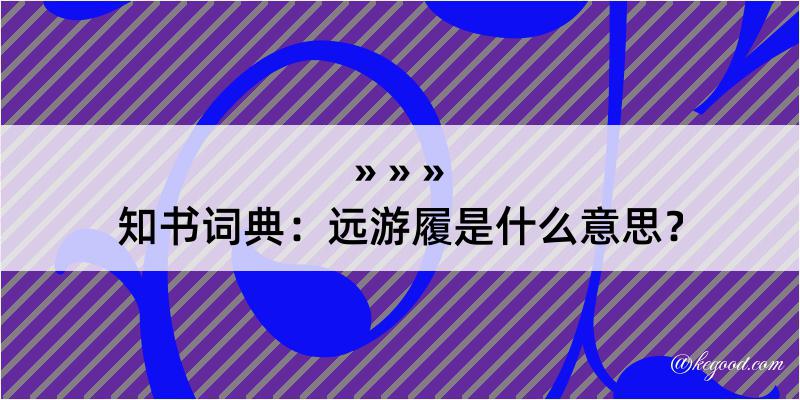 知书词典：远游履是什么意思？