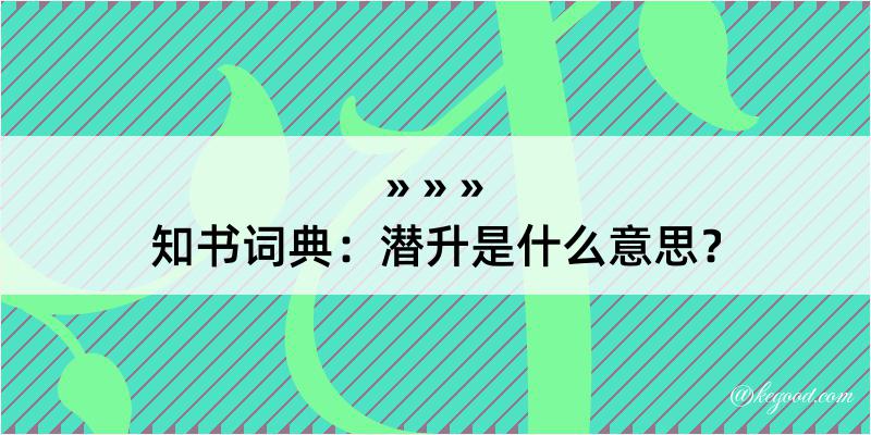 知书词典：潜升是什么意思？