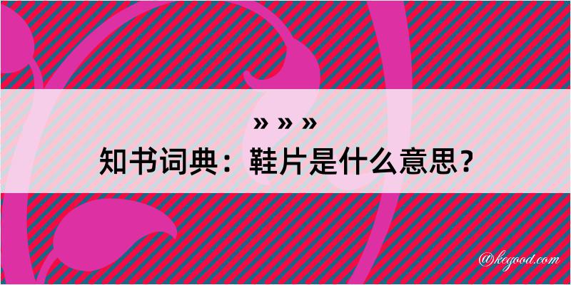 知书词典：鞋片是什么意思？