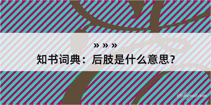 知书词典：后肢是什么意思？