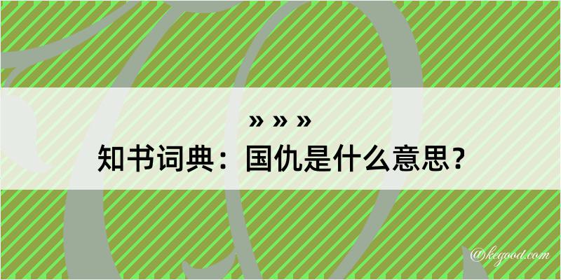 知书词典：国仇是什么意思？