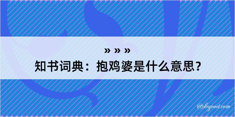 知书词典：抱鸡婆是什么意思？