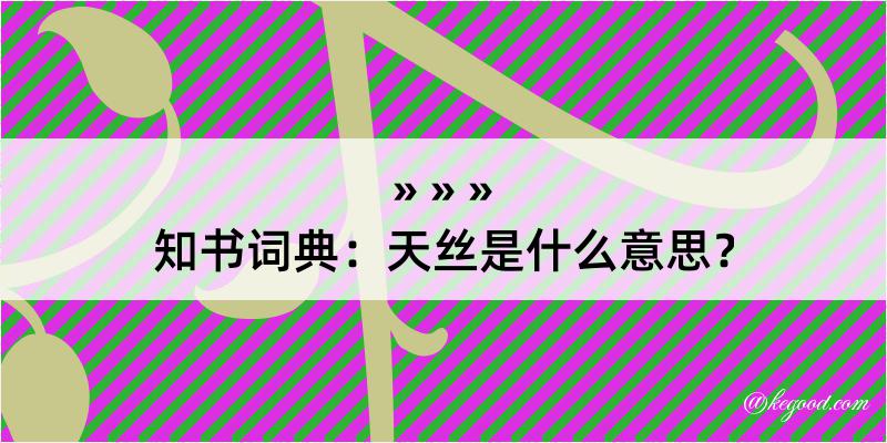 知书词典：天丝是什么意思？