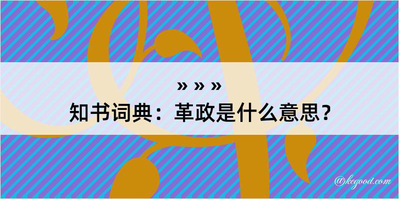 知书词典：革政是什么意思？