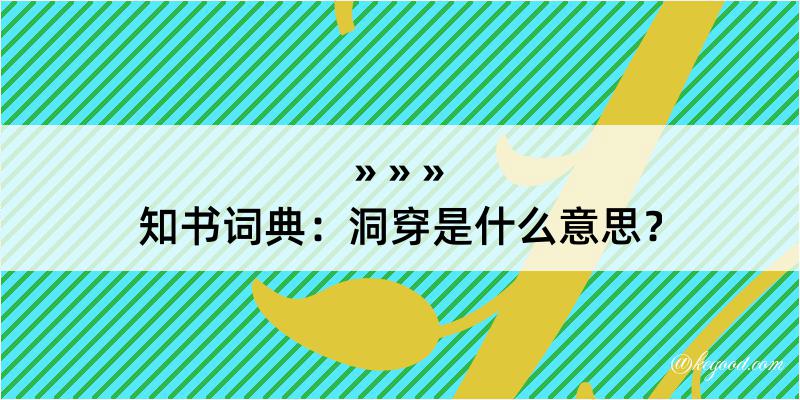 知书词典：洞穿是什么意思？