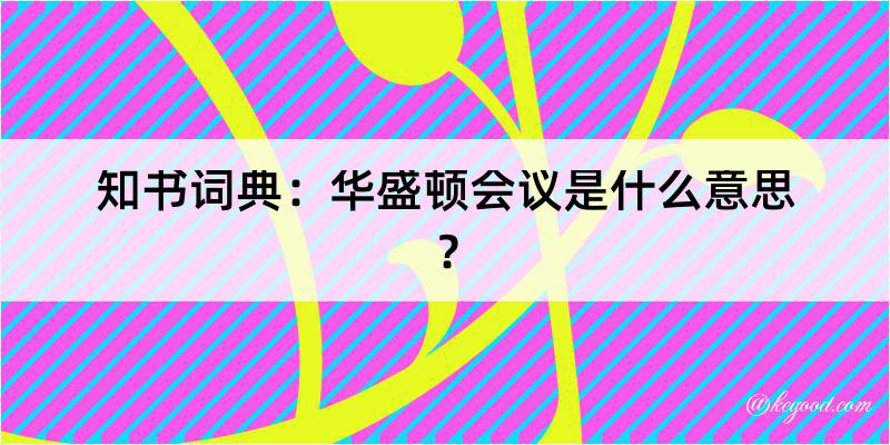 知书词典：华盛顿会议是什么意思？