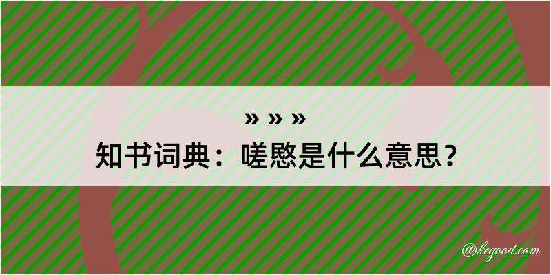 知书词典：嗟愍是什么意思？