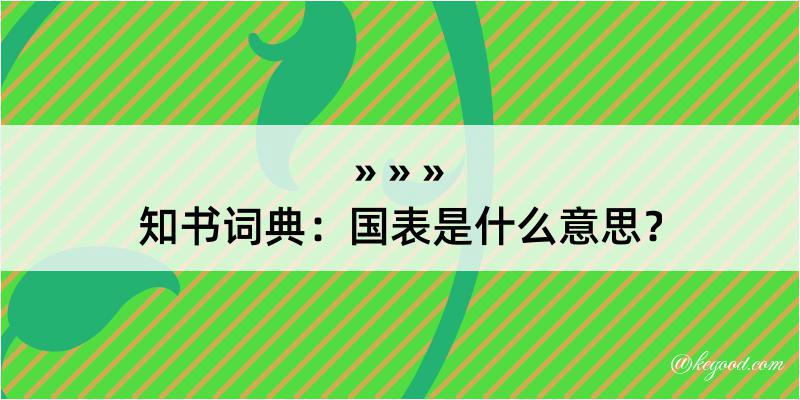 知书词典：国表是什么意思？