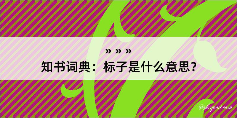 知书词典：标子是什么意思？