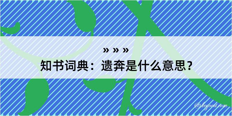 知书词典：遗奔是什么意思？