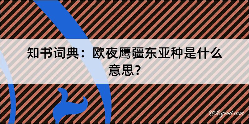 知书词典：欧夜鹰疆东亚种是什么意思？