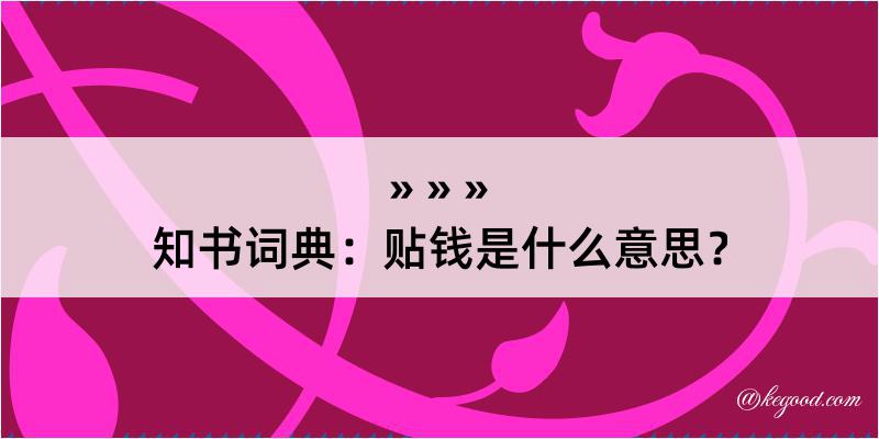 知书词典：贴钱是什么意思？