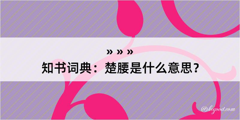 知书词典：楚腰是什么意思？