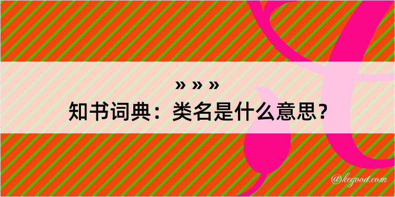 知书词典：类名是什么意思？