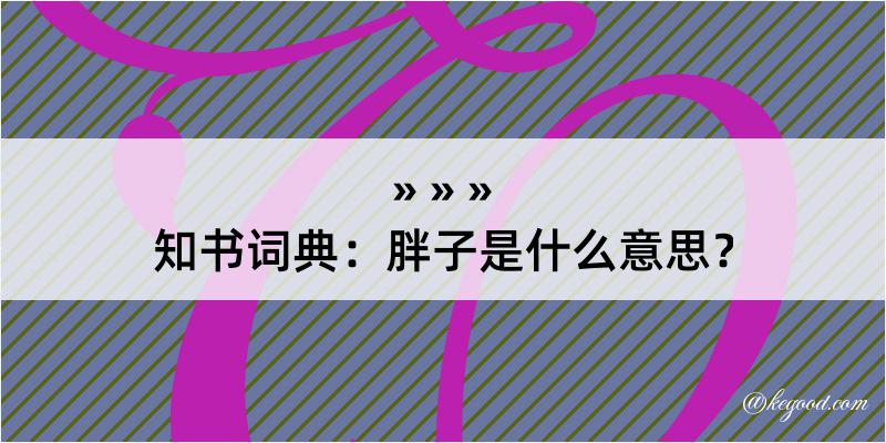 知书词典：胖子是什么意思？