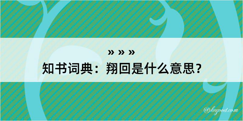 知书词典：翔回是什么意思？