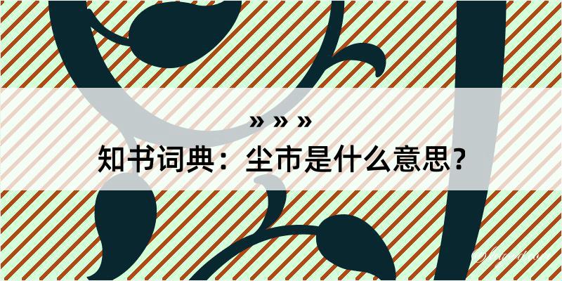 知书词典：尘市是什么意思？