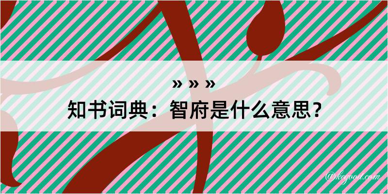 知书词典：智府是什么意思？