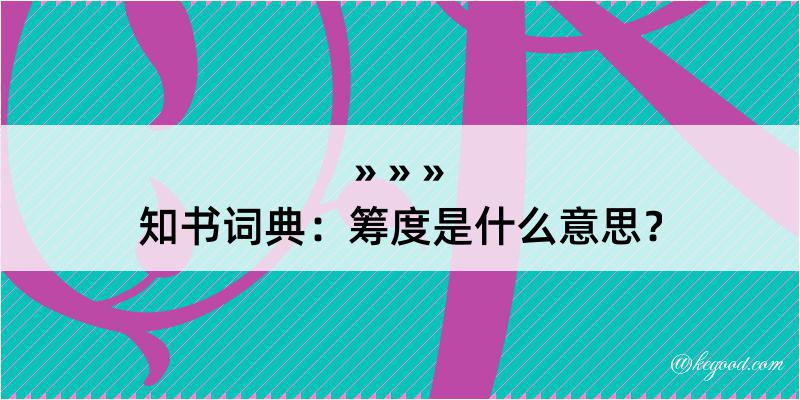 知书词典：筹度是什么意思？