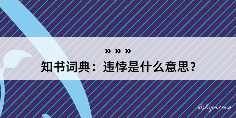 知书词典：违悖是什么意思？