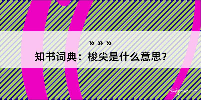 知书词典：梭尖是什么意思？