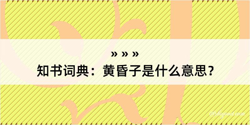 知书词典：黄昏子是什么意思？