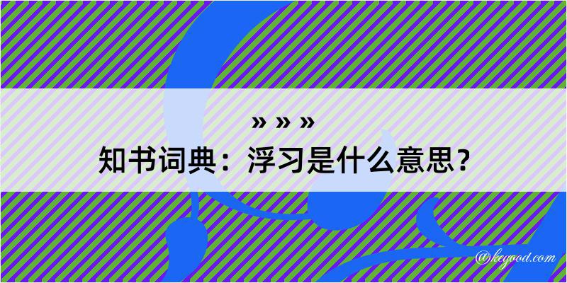 知书词典：浮习是什么意思？