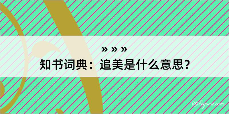 知书词典：追美是什么意思？