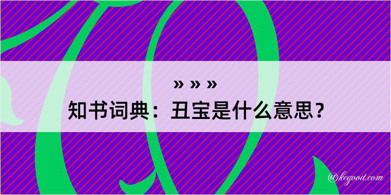 知书词典：丑宝是什么意思？