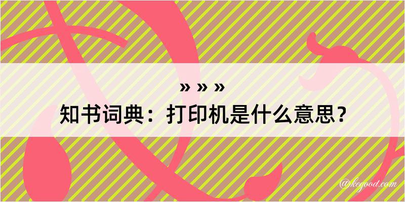 知书词典：打印机是什么意思？