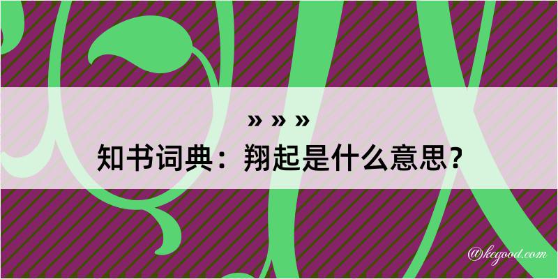 知书词典：翔起是什么意思？