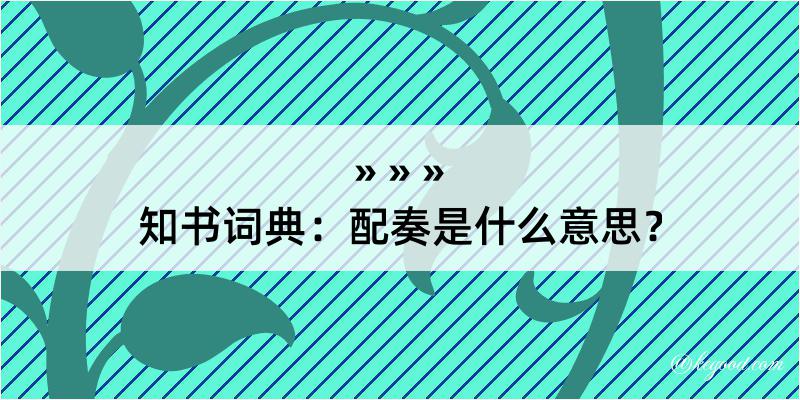 知书词典：配奏是什么意思？