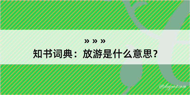 知书词典：放游是什么意思？