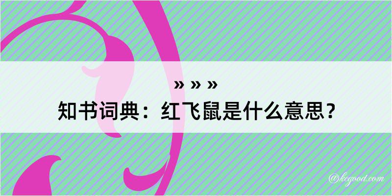 知书词典：红飞鼠是什么意思？