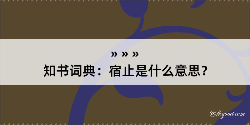 知书词典：宿止是什么意思？