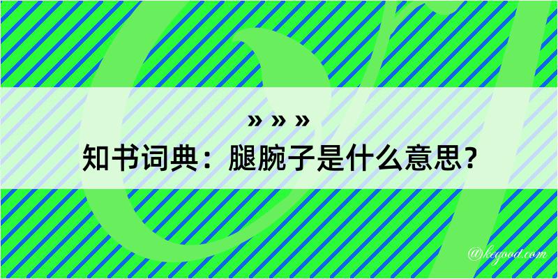 知书词典：腿腕子是什么意思？